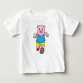 T-shirt Pour Bébé Cochon en tant que coureur à l'exécution (Devant)