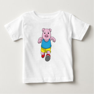 T-shirt Pour Bébé Cochon en tant que coureur à l'exécution