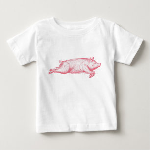 T-shirt Pour Bébé Cochon rose