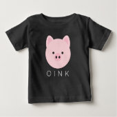 T-shirt Pour Bébé Cochon rose doux (Devant)