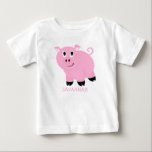T-shirt Pour Bébé Cochons roses mignons personnalisés pour filles<br><div class="desc">Chemise personnalisée de petite fille avec un petit cochon rose mignon. Tailles disponibles pour bébé, enfant et adulte. Différents styles et couleurs. Un petit cochon rose mignon avec une queue enroulée et les orteils arrière au centre de cette chemise. Personnalisez avec un nom ou supprimez le texte si vous ne...</div>
