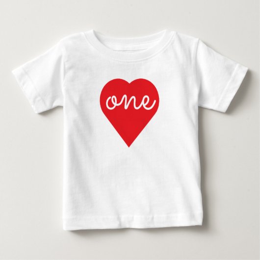 T-shirt Pour Bébé Coeur 1er anniversaire (Devant)
