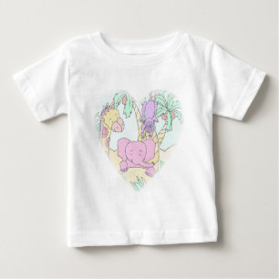 T-shirt Pour Bébé Coeur 2 de bébé de jungle