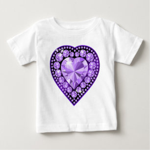 T-shirt Pour Bébé Coeur Amethyst Gem