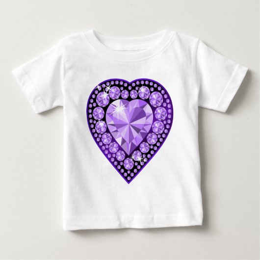 T-shirt Pour Bébé Coeur Amethyst Gem (Devant)