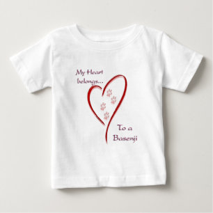 T-shirt Pour Bébé Coeur appartient à Basenji; Amour Basenji