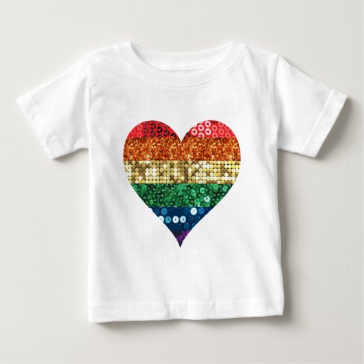 T-shirt Pour Bébé coeur arc-en-ciel lgbt (Devant)