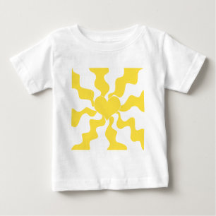 T-shirt Pour Bébé Coeur - Citron jaune et blanc