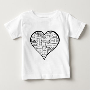 T-shirt Pour Bébé Coeur complètement de l'amour dans différentes