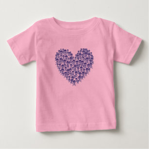 T-shirt Pour Bébé Coeur crânien pourpre