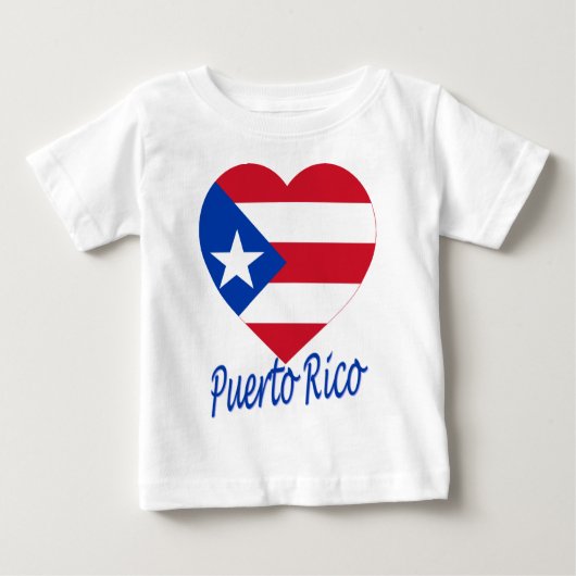 T-shirt Pour Bébé Coeur de drapeau de Porto Rico (Devant)