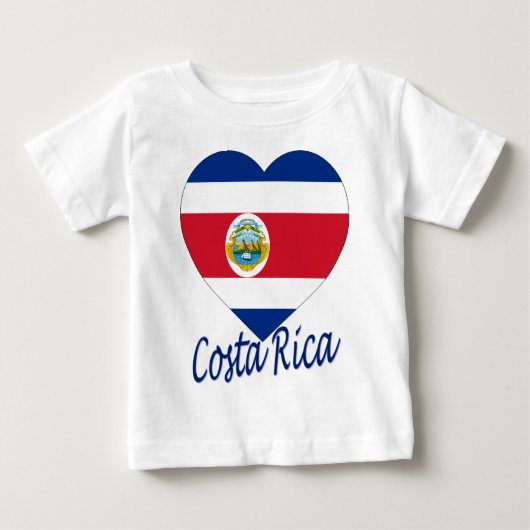 T-shirt Pour Bébé Coeur de drapeau du Costa Rica (Devant)
