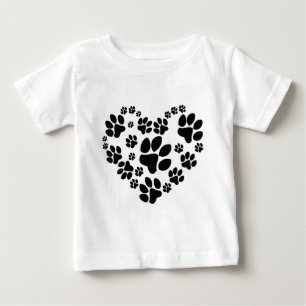 T-shirt Pour Bébé Cœur de pattes