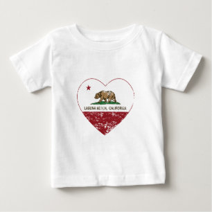 T-shirt Pour Bébé coeur de plage de Laguna de drapeau de la