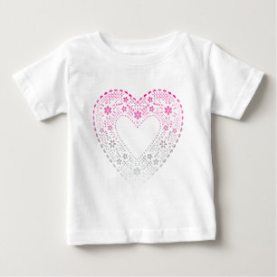 T-shirt Pour Bébé Coeur dentelle rose