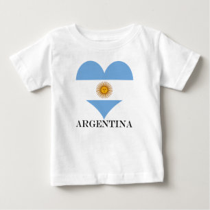 T-shirt Pour Bébé Coeur du drapeau argentin
