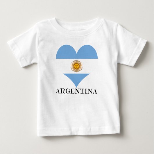 T-shirt Pour Bébé Coeur du drapeau argentin (Devant)