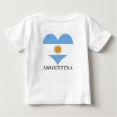 T-shirt Pour Bébé Coeur du drapeau argentin (Dos)