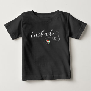 T-shirt Pour Bébé Coeur du drapeau Euskadi, Pays basque