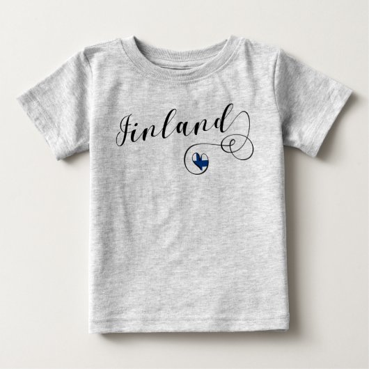 T-shirt Pour Bébé Coeur du drapeau finlandais, Fierté finlandaise (Devant)