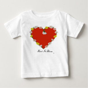 T-shirt Pour Bébé Coeur En Fleur