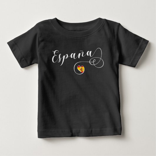 T-shirt Pour Bébé Coeur España Espagne Drapeau, espagnol (Devant)