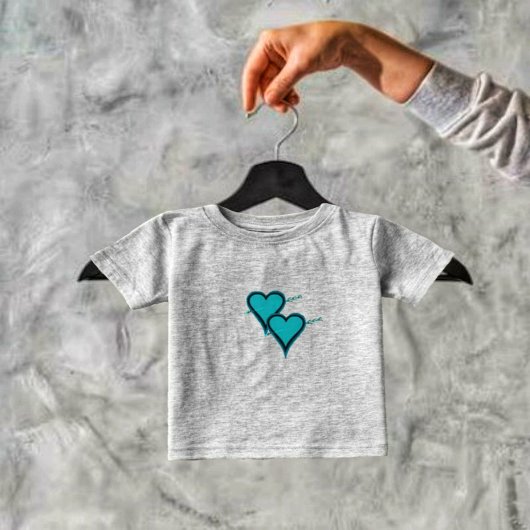 T-shirt Pour Bébé Coeur et flèche turquoise