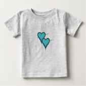 T-shirt Pour Bébé Coeur et flèche turquoise (Devant)