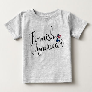 T-shirt Pour Bébé Coeur finlandais américain entwinté