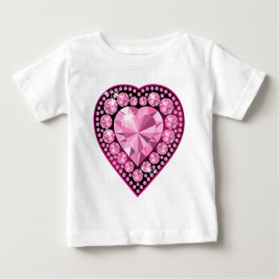 T-shirt Pour Bébé Coeur Gem Quartz Rose