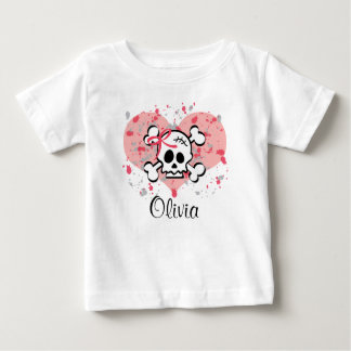 T-shirt Pour Bébé Coeur infantile personnalisé d'arc de rose de