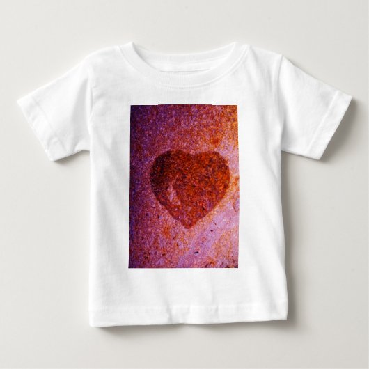 T-shirt Pour Bébé coeur rose corail (Devant)
