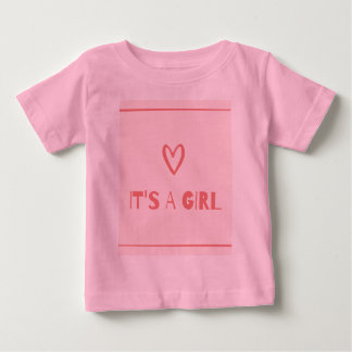 T-shirt Pour Bébé Coeur rose mignon Sexe Révéler Tee