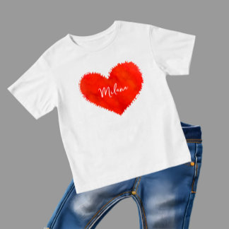 T-shirt Pour Bébé Coeur rouge