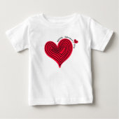 T-shirt Pour Bébé Coeur rouge (Devant)