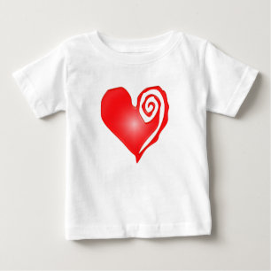 T-shirt Pour Bébé Coeur tourbillonnant en noir ou blanc