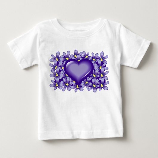 T-shirt Pour Bébé Coeur violet (Devant)