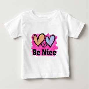 T-shirt Pour Bébé Cœurs Aquarelle Sois Gentil