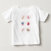 T-shirt Pour Bébé Coeurs avec fleurs (Devant)