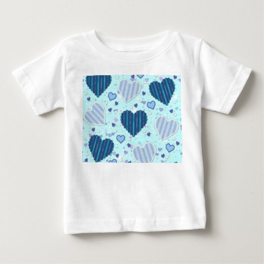 T-shirt Pour Bébé Cœurs bleus et violets (Devant)