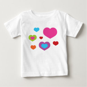 T-shirt Pour Bébé Coeurs colorés
