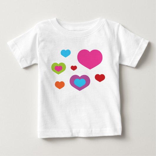 T-shirt Pour Bébé Coeurs colorés (Devant)