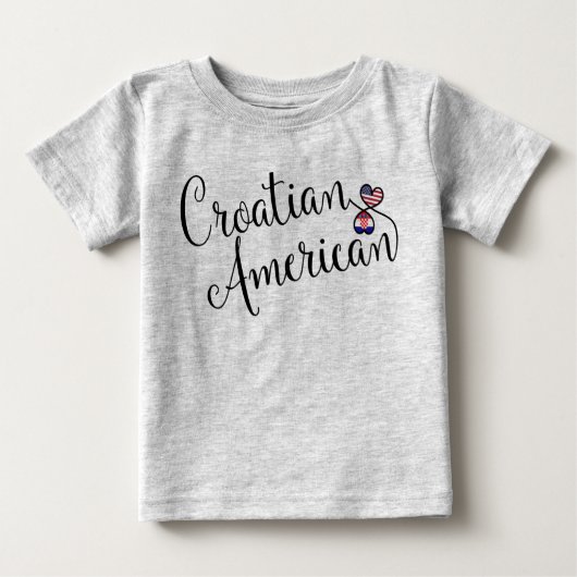 T-shirt Pour Bébé Coeurs croates-américains (Devant)
