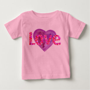 T-shirt Pour Bébé Cœurs d'amour rose et violet