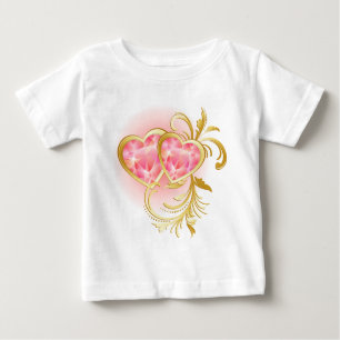 T-shirt Pour Bébé Coeurs de bijoux roses