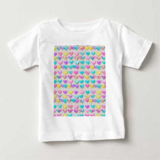 T-SHIRT POUR BÉBÉ " COEURS DE CANDY " (Devant)