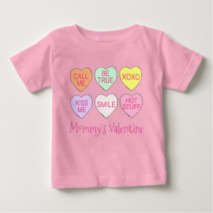 T-shirt Pour Bébé Coeurs de conversation de la Saint Valentin rose d