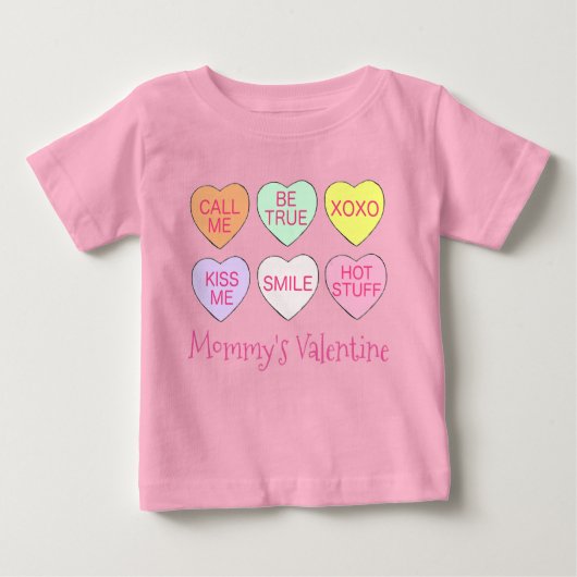 T-shirt Pour Bébé Coeurs de conversation de la Saint Valentin rose d (Devant)