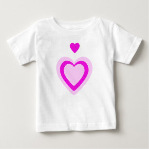 T-SHIRT POUR BÉBÉ COEURS DE FUCHSIA ROSE CLAIR