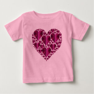 T-shirt Pour Bébé Coeurs de Fuschia dans un coeur
